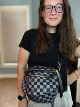Load image into Gallery viewer, The Roni Nylon Crossbody - Checkered Black + Grey