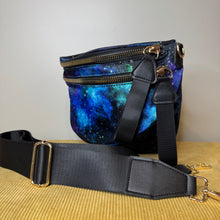 Load image into Gallery viewer, The Roni Nylon Crossbody - Blue Green Purple Galaxy