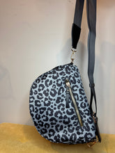 Load image into Gallery viewer, The Roni Nylon Crossbody - Animal Print Grey with Black