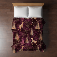 Load image into Gallery viewer, Blanket Christmas #25 - Maroon Swirl Deer - PREORDER