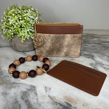 Load image into Gallery viewer, Denim Suede Bracelet Keychain & Card Holder Wallet