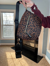 Load image into Gallery viewer, The Roni Nylon Crossbody - Animal Print Black & Caramel