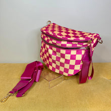 Load image into Gallery viewer, The Roni Nylon Crossbody - Checkered Pink & Creamsicle