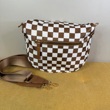 Load image into Gallery viewer, The Roni Nylon Crossbody - Checkered Chocolate