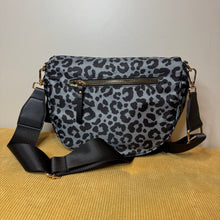 Load image into Gallery viewer, The Roni Nylon Crossbody - Animal Print Grey with Black