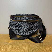 Load image into Gallery viewer, The Roni Nylon Crossbody - Animal Print Grey with Black