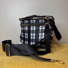 Load image into Gallery viewer, The Roni Nylon Crossbody - Black & White Plaid