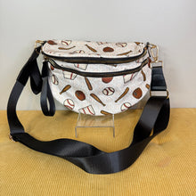 Load image into Gallery viewer, The Roni Nylon Crossbody - Baseball on White