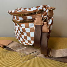 Load image into Gallery viewer, The Roni Nylon Crossbody - Checkered Camel