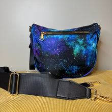 Load image into Gallery viewer, The Roni Nylon Crossbody - Blue Green Purple Galaxy
