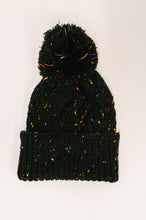 Load image into Gallery viewer, Cover Your Ears Pom Pom Beanie in Black