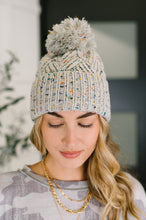 Load image into Gallery viewer, Cover Your Ears Pom Pom Beanie in Grey