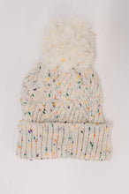 Load image into Gallery viewer, Cover Your Ears Pom Pom Beanie in Ivory