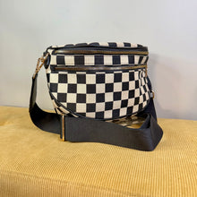 Load image into Gallery viewer, The Roni Crossbody - Canvas Black + Tan Check