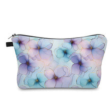 Load image into Gallery viewer, Pouch - Floral Watercolor Outline Purple Blue