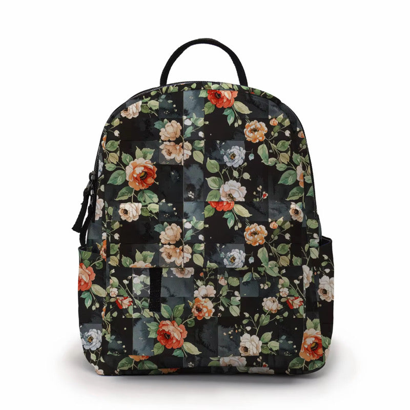 black mini backpack with flowers color:Orange light Heritage Backpack Kids and ideal for a