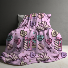 Load image into Gallery viewer, Blanket - Book Hearts Pink