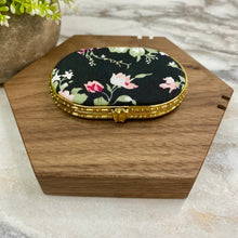 Load image into Gallery viewer, Compact Mirror - Black Floral (by shape)