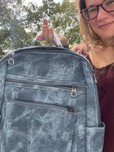 Load image into Gallery viewer, Denim Suede Brooke Backpack + Pouch