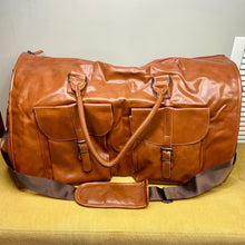 Load image into Gallery viewer, Rory, The Ultimate Duffle - Camel Faux Leather