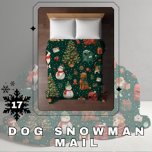 Load image into Gallery viewer, Blanket Christmas #17 - Dog Snowman Mail - PREORDER