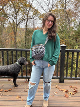 Load image into Gallery viewer, The Roni Nylon Crossbody - Animal Print Grey with Black