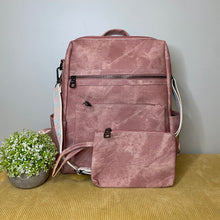 Load image into Gallery viewer, Denim Suede Brooke Backpack + Pouch