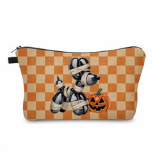 Load image into Gallery viewer, Pouch - Halloween Fall - Orange Check Mummy Balloon Dog