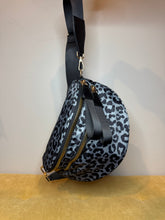 Load image into Gallery viewer, The Roni Nylon Crossbody - Animal Print Grey with Black