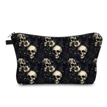 Load image into Gallery viewer, Pouch - Halloween Fall, Black Floral Skull