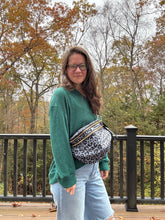 Load image into Gallery viewer, The Roni Nylon Crossbody - Animal Print Grey with Black