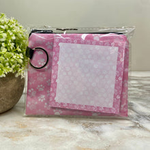 Load image into Gallery viewer, Mini Pouch & Sticky Note Bundled Set - Pink Paw Print Dog