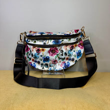 Load image into Gallery viewer, The Roni Nylon Crossbody - Halloween Fall Skull Floral on White