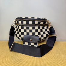 Load image into Gallery viewer, The Roni Crossbody - Canvas Black + Tan Check