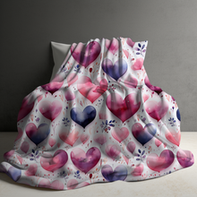 Load image into Gallery viewer, Blanket - Valentine’s Day - Watercolor Hearts