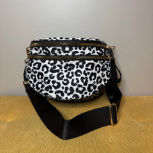 Load image into Gallery viewer, The Roni Nylon Crossbody - Animal Print White with Black