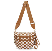 Load image into Gallery viewer, The Roni Nylon Crossbody - Checkered Camel