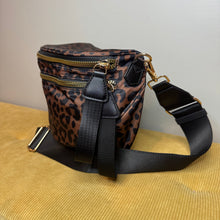 Load image into Gallery viewer, The Roni Nylon Crossbody - Animal Print Black & Caramel - PREORDER