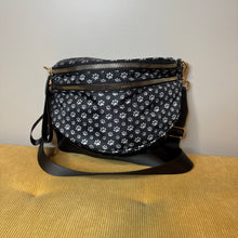 Load image into Gallery viewer, The Roni Nylon Crossbody - Black & Grey Paw - PREORDER