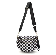 Load image into Gallery viewer, The Roni Nylon Crossbody - Checkered Black & White
