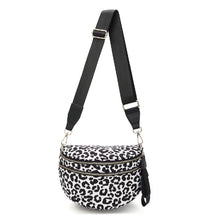 Load image into Gallery viewer, The Roni Nylon Crossbody - Animal Print White with Black