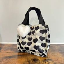 Load image into Gallery viewer, Tote Bag - Heart Black + Grey
