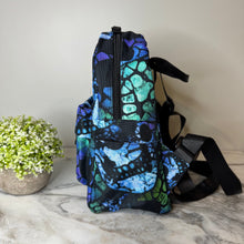 Load image into Gallery viewer, Mini Backpack - Halloween Fall, Blue Green Skull