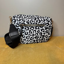 Load image into Gallery viewer, The Roni Nylon Crossbody - Animal Print White with Black