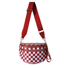 Load image into Gallery viewer, The Roni Nylon Crossbody - Checkered Red