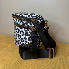 Load image into Gallery viewer, The Roni Nylon Crossbody - Animal Print White with Black