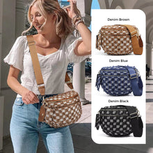 Load image into Gallery viewer, The Roni Nylon Crossbody - Checkered Denim - PREORDER