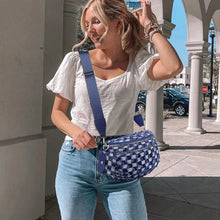 Load image into Gallery viewer, The Roni Nylon Crossbody - Checkered Denim - PREORDER