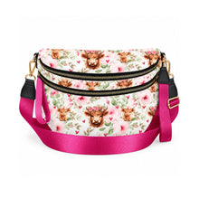 Load image into Gallery viewer, The Roni Nylon Crossbody - Highland Cow Pink Floral