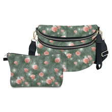 Load image into Gallery viewer, Bundled Set - Roni & Pouch - Sage Green Star Roses